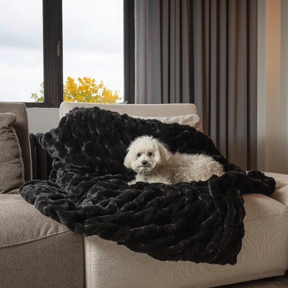 Luxe Other - Luxe Home Decor Classic Faux Fur Throw | 1-Piece | Black | 50"x60"